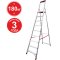 Стремянка алюминиевая односторонняя профессиональная NV3115, 1х10 ступеней 80 мм, органайзер купить в Минске и Беларуси