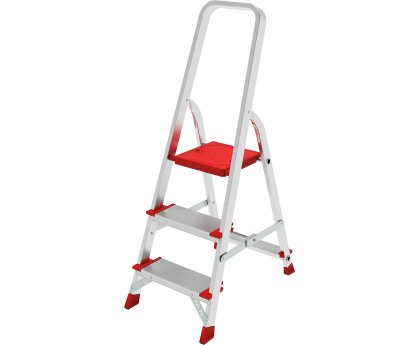 Стремянка алюминиевая односторонняя профессиональная NV3119, 1х3 ступени 130 мм купить в Минске и Беларуси