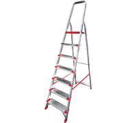 Стремянка алюминиевая односторонняя профессиональная NV3117, 1х7 ступеней 130 мм