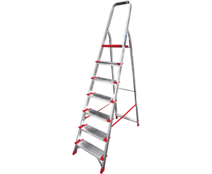 Стремянка алюминиевая односторонняя профессиональная NV3117, 1х7 ступеней 130 мм купить в Минске и Беларуси