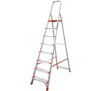 Стремянка алюминиевая односторонняя профессиональная NV3117, 1х8 ступеней 130 мм