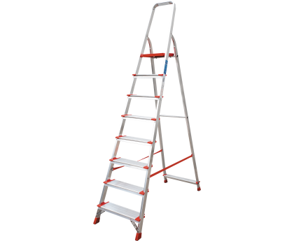Стремянка алюминиевая односторонняя профессиональная NV3117, 1х8 ступеней 130 мм купить в Минске и Беларуси